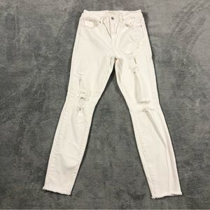 Pacsun Skinniest Ankle Jeans Womens Size 27 Distressed White Mid-Rise READ